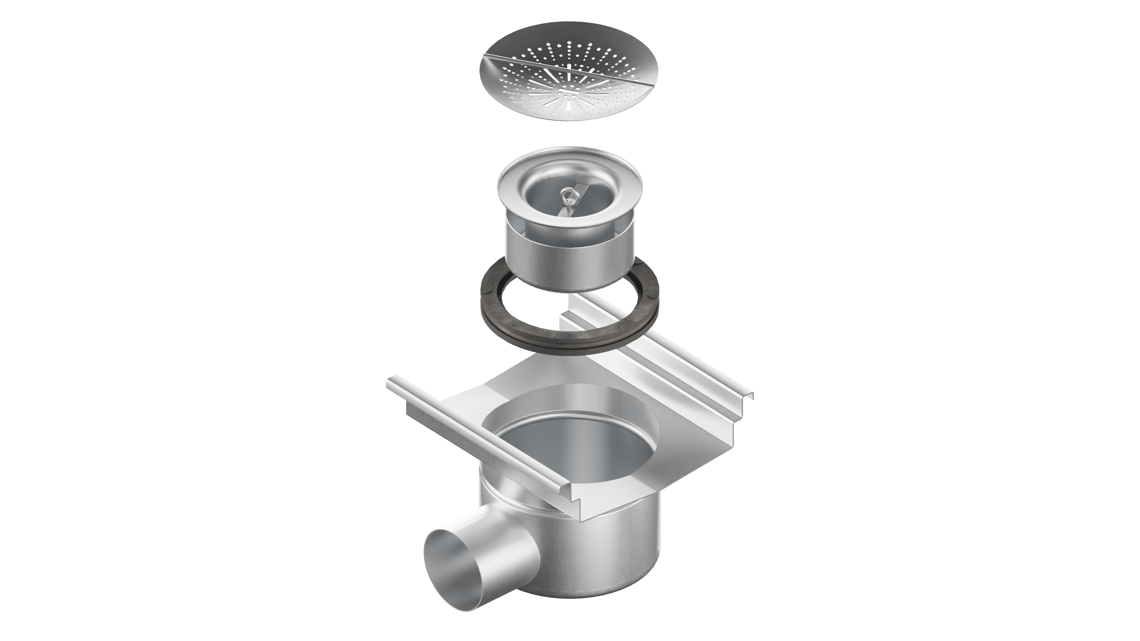 Трапоприямок цилиндрический горизонтальный выпуск Ду100